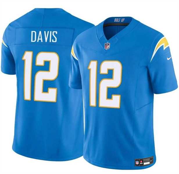 Men & Women & Youth Los Angeles Chargers #12 Derius Davis Blue 2024 F.U.S.E. Vapor Limited Football Stitched Jersey->los angeles chargers->NFL Jersey